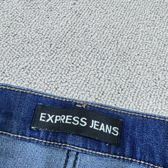 Express Jeans Legging Mid Rise Blue Pockets Women’s Size 00 - Picture 11 of 12